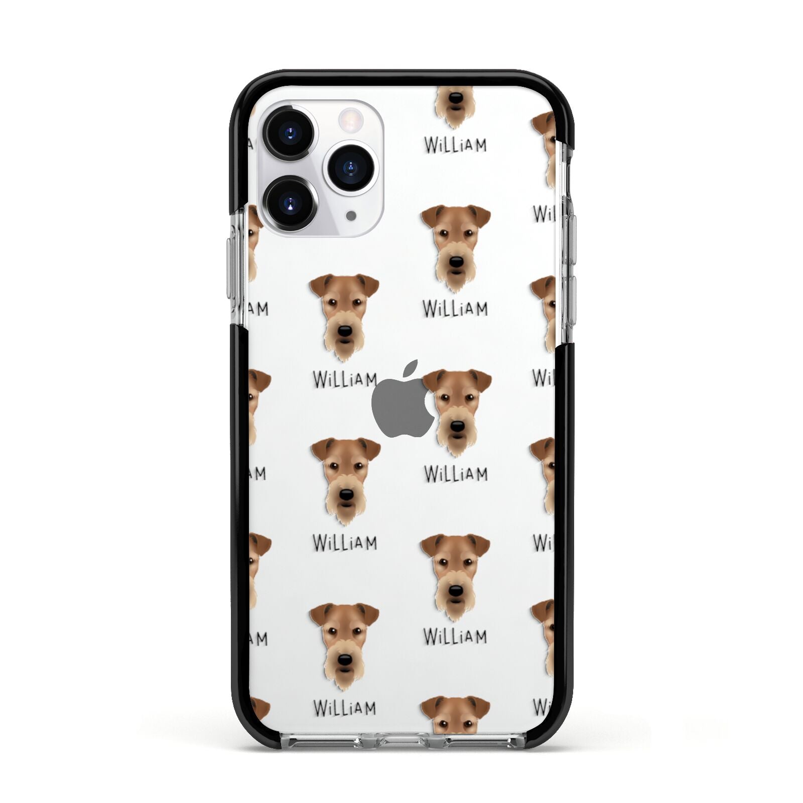 Airedale Terrier Icon with Name Apple iPhone 11 Pro in Silver with Black Impact Case
