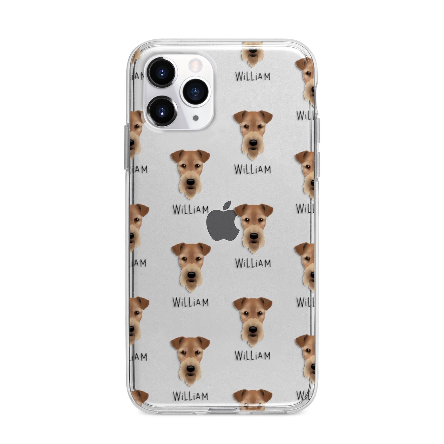 Airedale Terrier Icon with Name Apple iPhone 11 Pro in Silver with Bumper Case