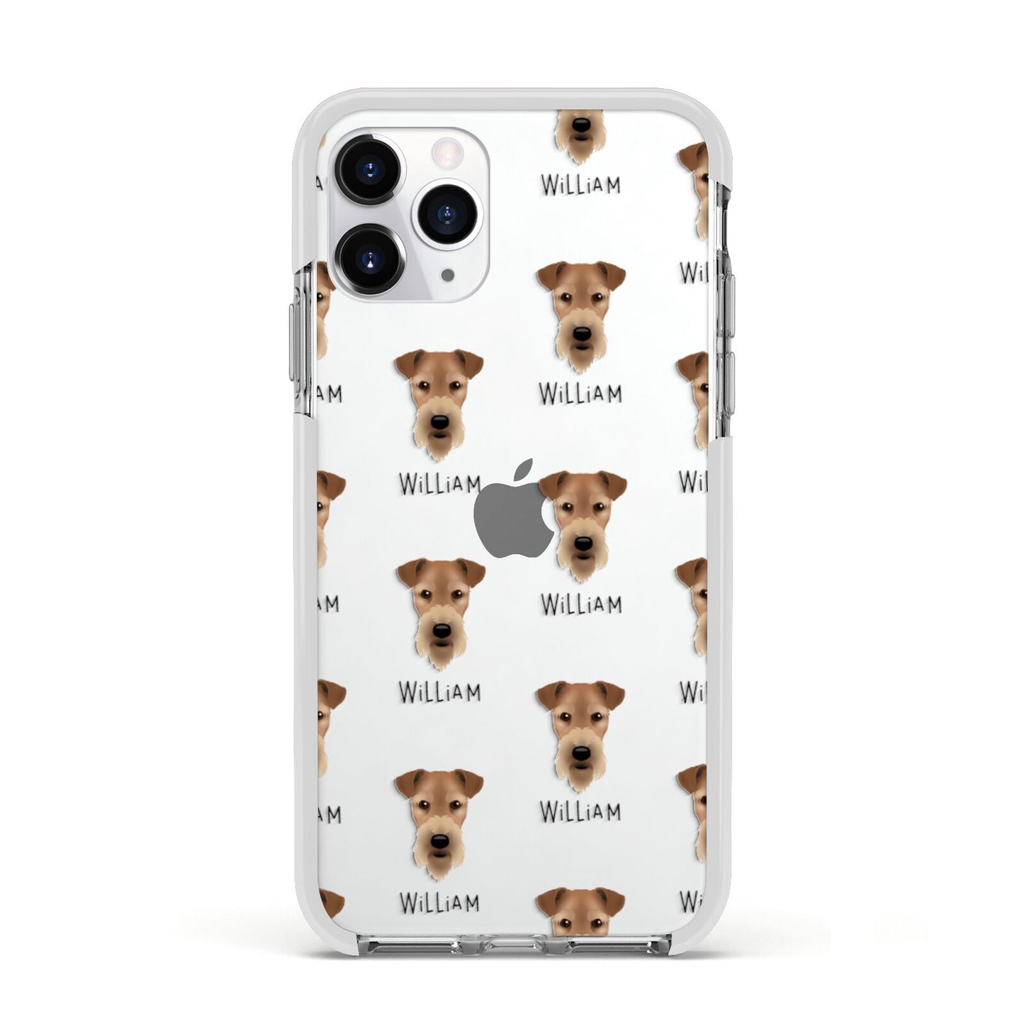 Airedale Terrier Icon with Name Apple iPhone 11 Pro in Silver with White Impact Case
