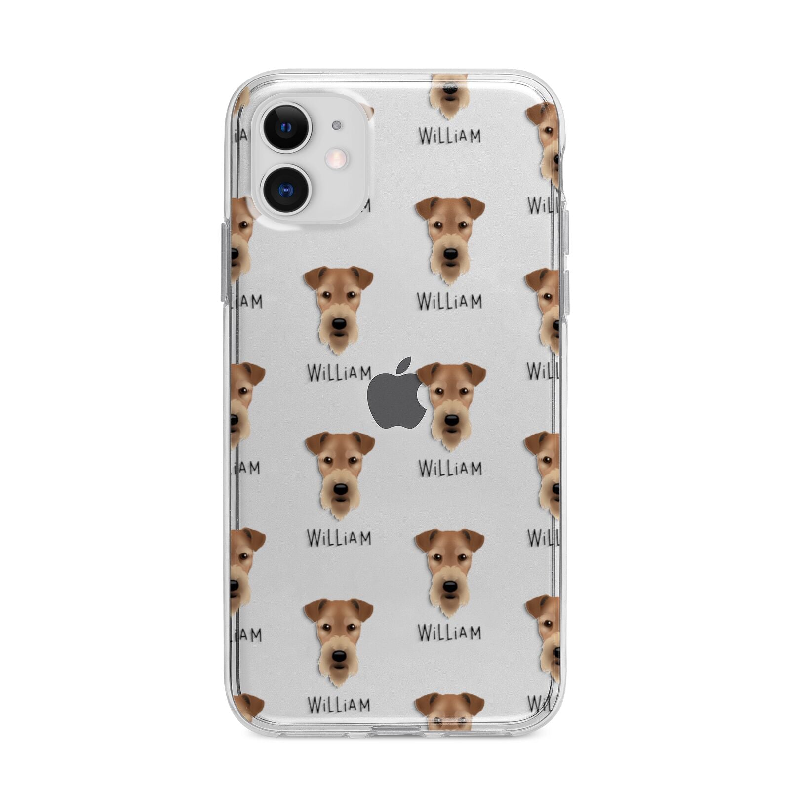Airedale Terrier Icon with Name Apple iPhone 11 in White with Bumper Case