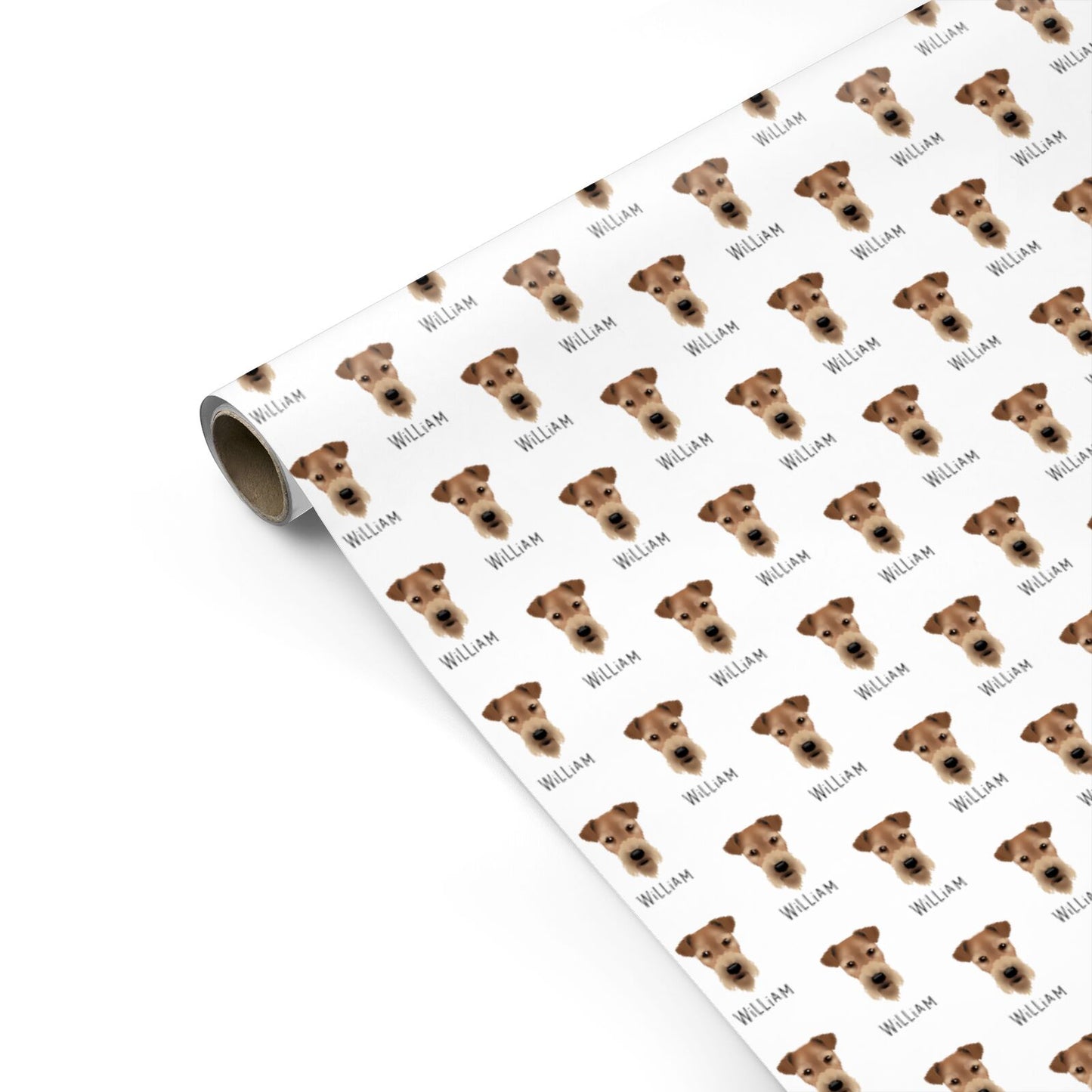 Airedale Terrier Icon with Name Personalised Gift Wrap
