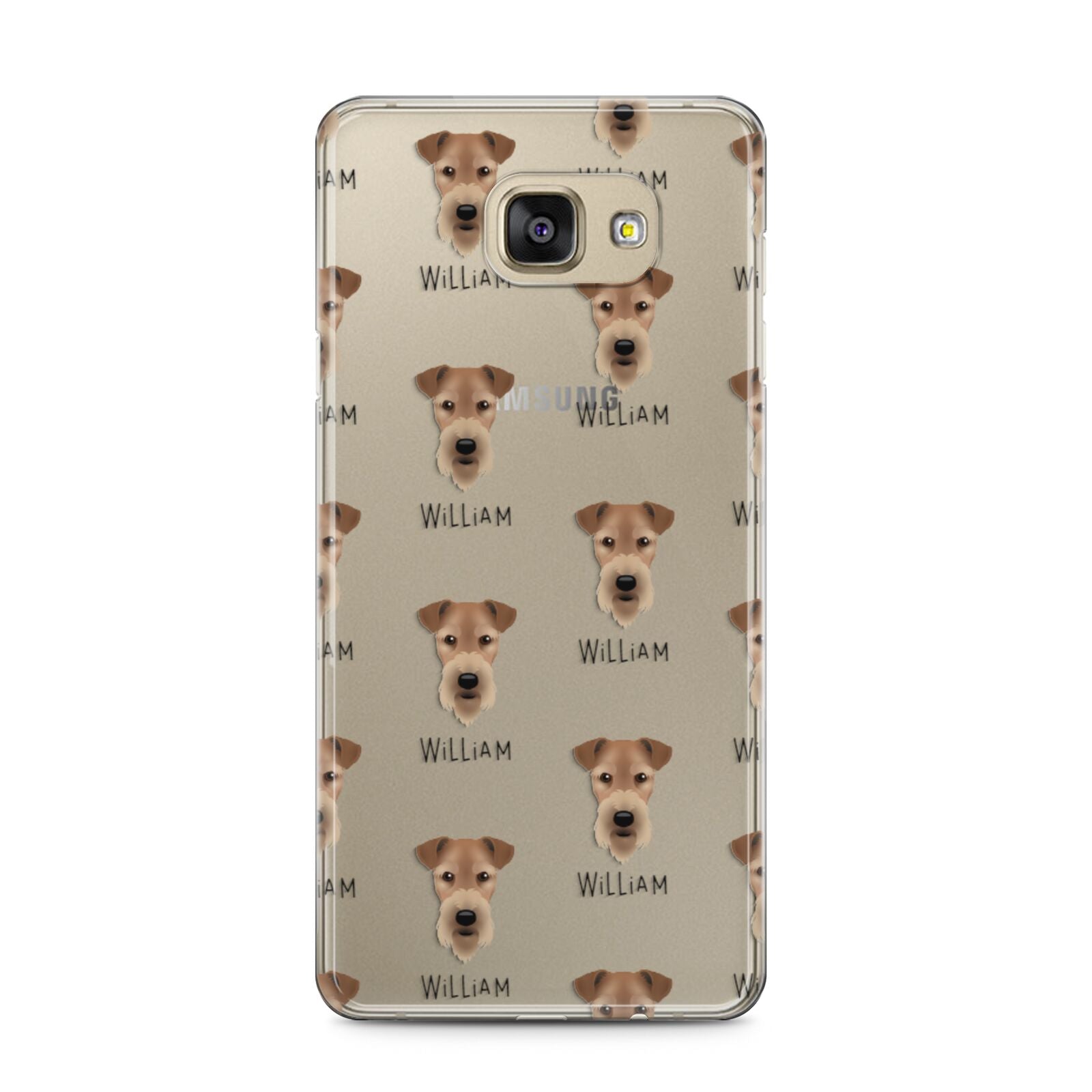 Airedale Terrier Icon with Name Samsung Galaxy A5 2016 Case on gold phone