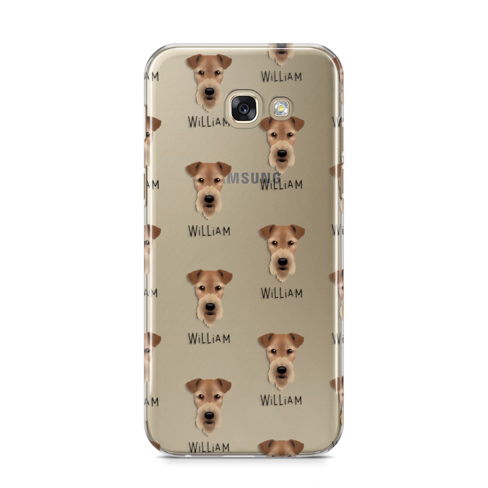Airedale Terrier Icon with Name Samsung Galaxy A5 2017 Case on gold phone
