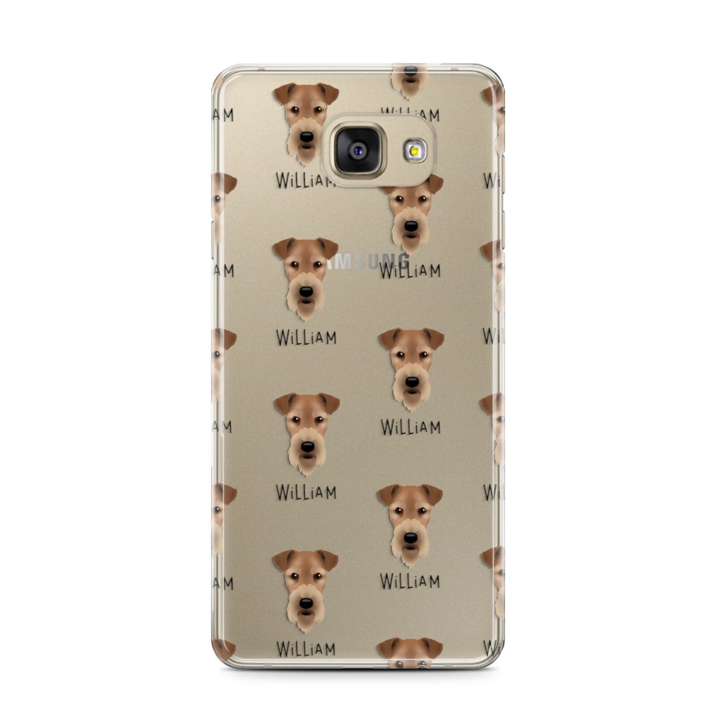 Airedale Terrier Icon with Name Samsung Galaxy A7 2016 Case on gold phone