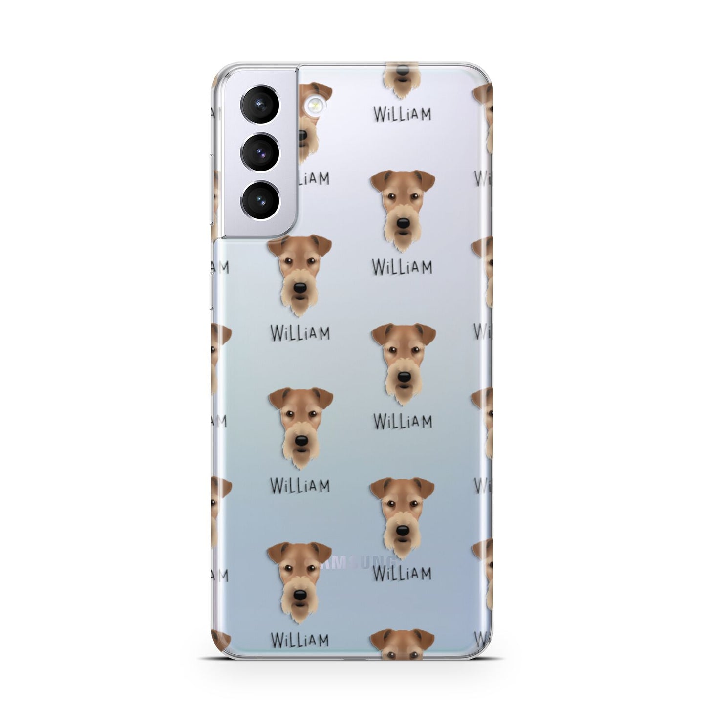 Airedale Terrier Icon with Name Samsung S21 Plus Phone Case