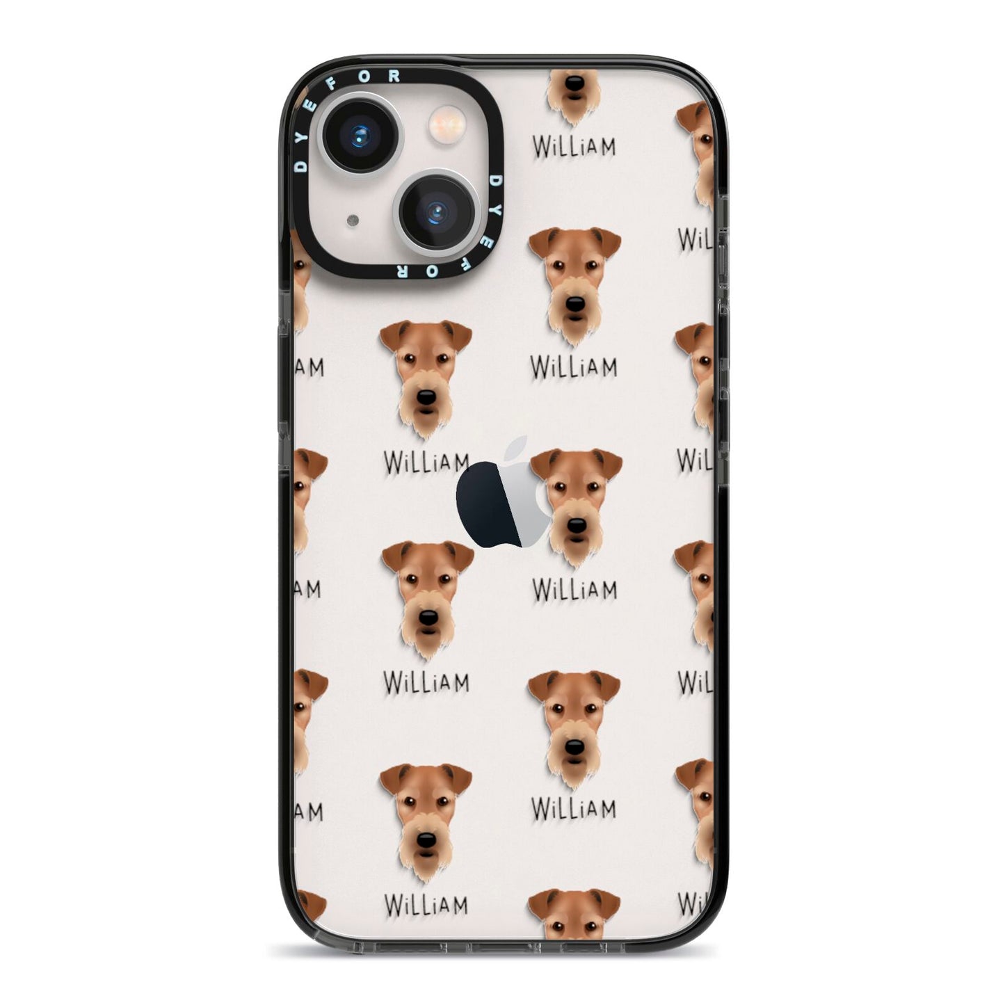 Airedale Terrier Icon with Name iPhone 13 Black Impact Case on Silver phone