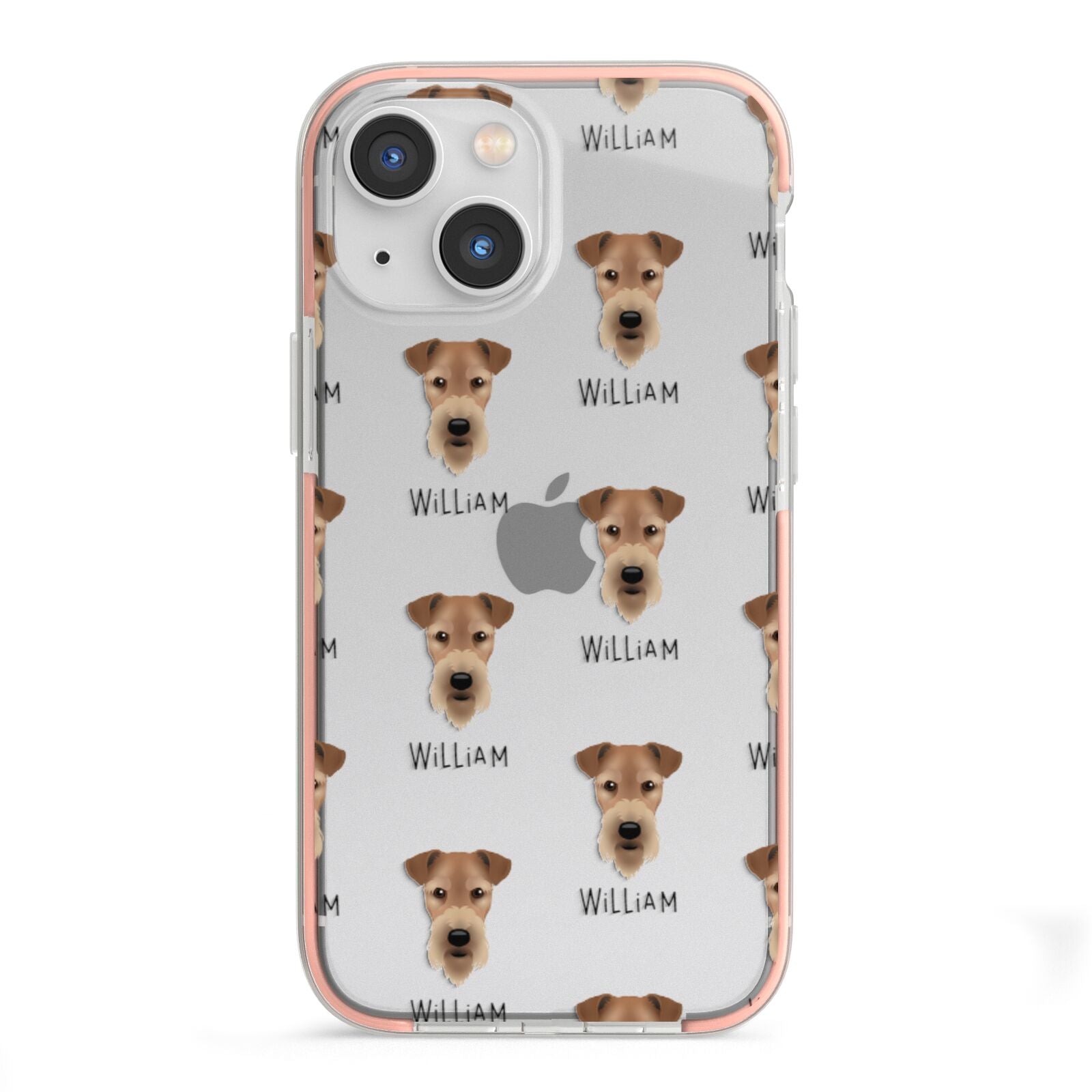 Airedale Terrier Icon with Name iPhone 13 Mini TPU Impact Case with Pink Edges