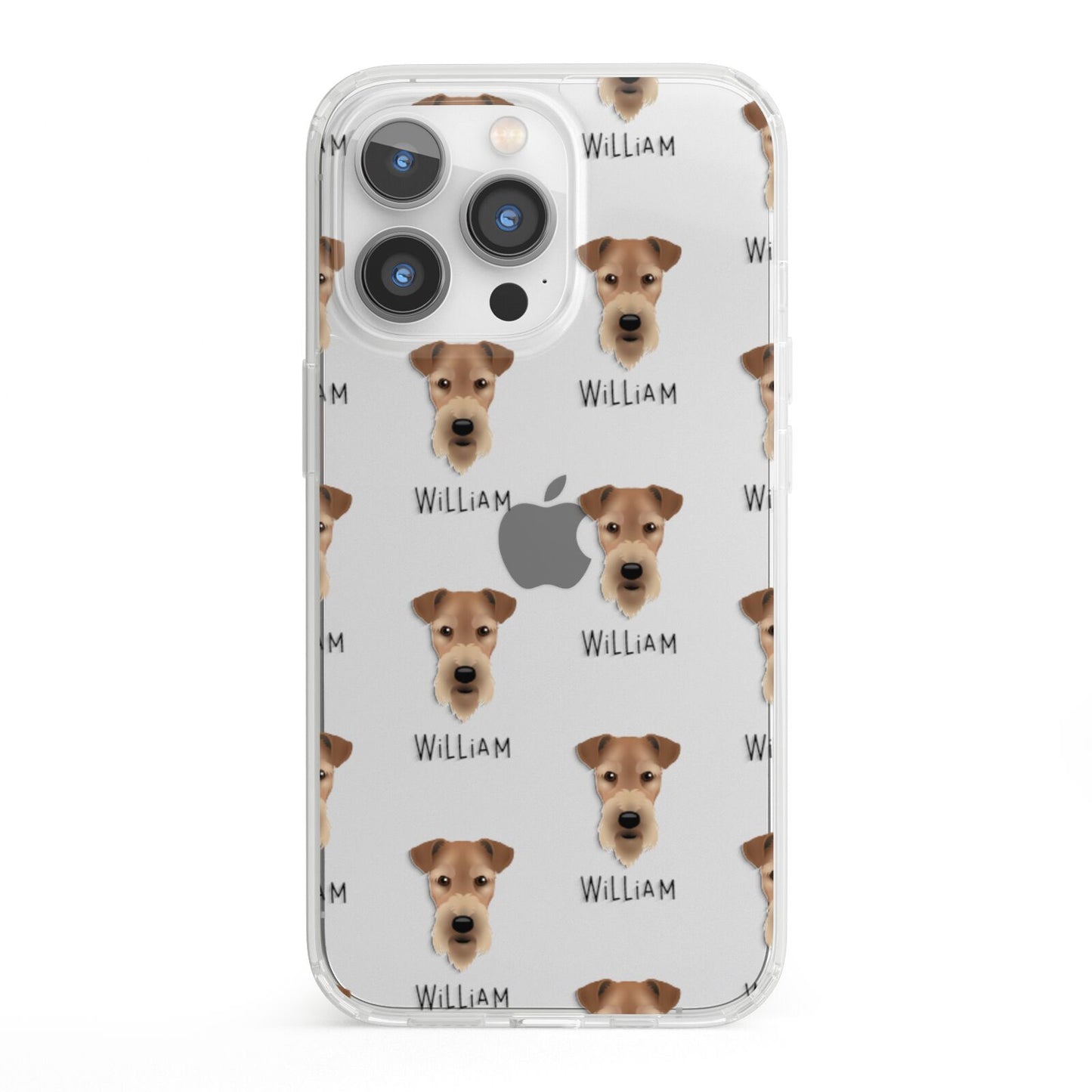 Airedale Terrier Icon with Name iPhone 13 Pro Clear Bumper Case