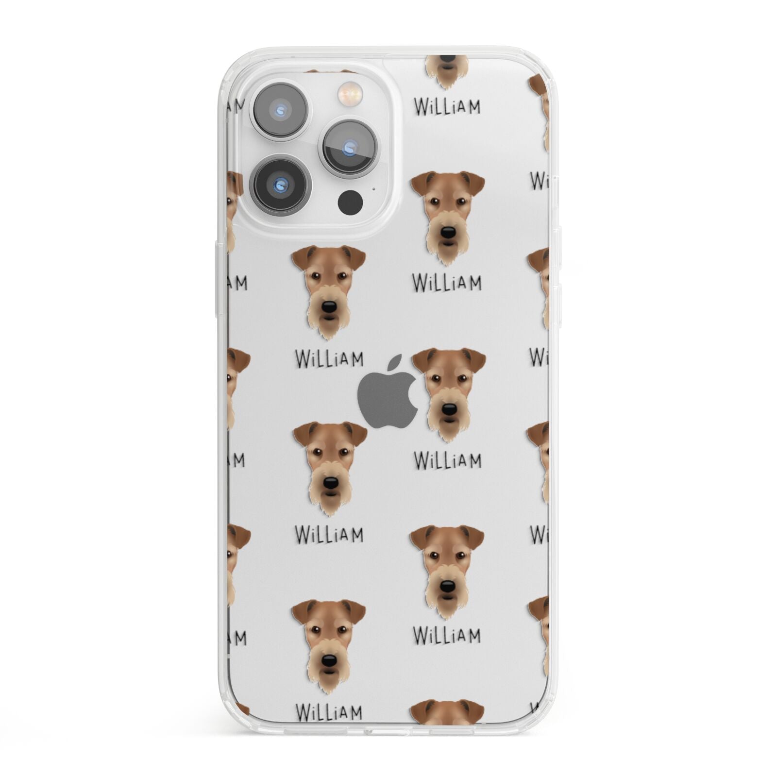Airedale Terrier Icon with Name iPhone 13 Pro Max Clear Bumper Case