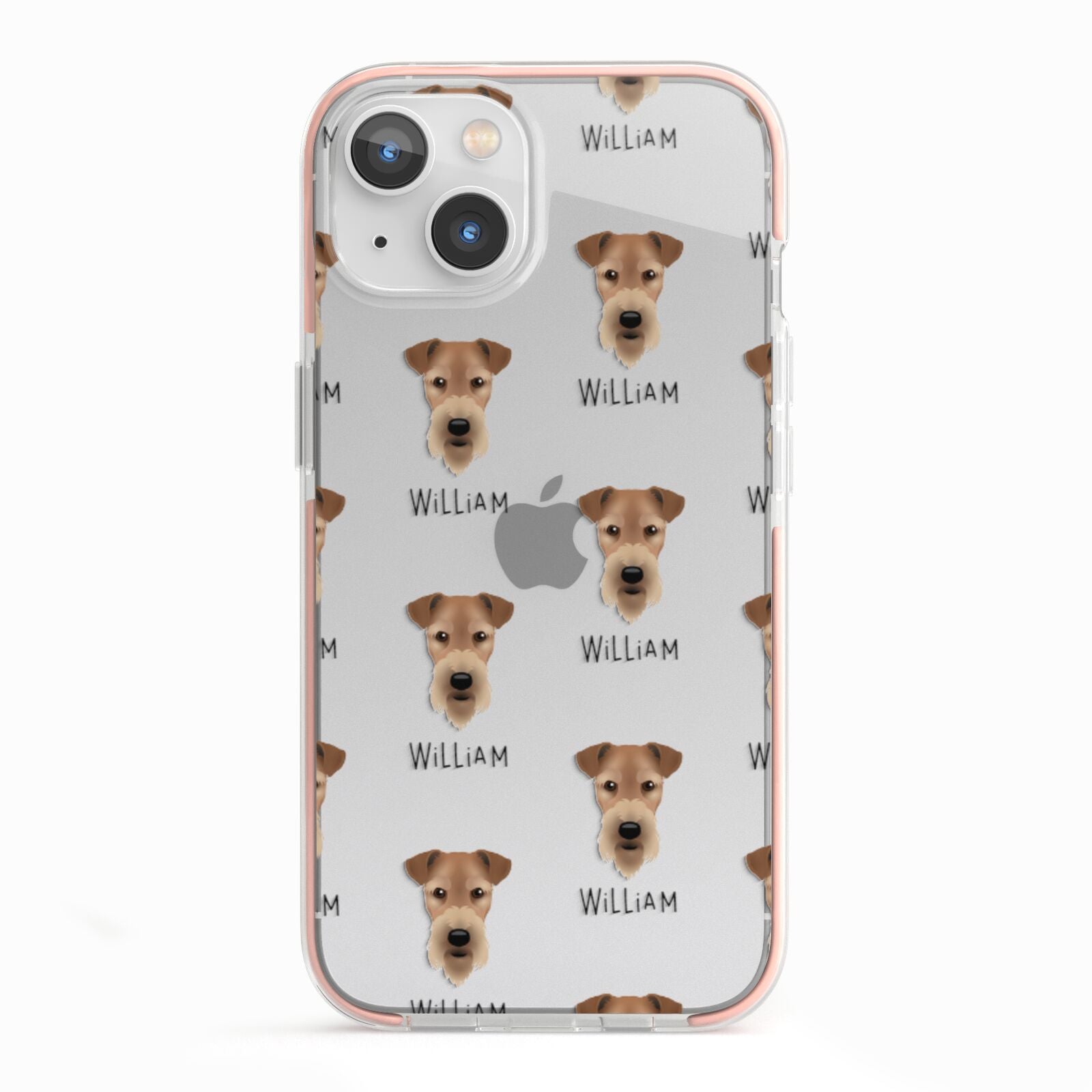 Airedale Terrier Icon with Name iPhone 13 TPU Impact Case with Pink Edges