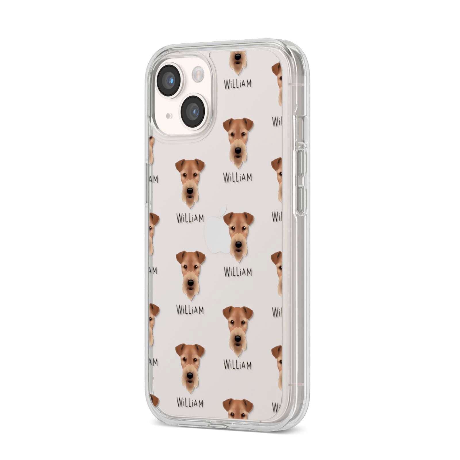 Airedale Terrier Icon with Name iPhone 14 Clear Tough Case Starlight Angled Image