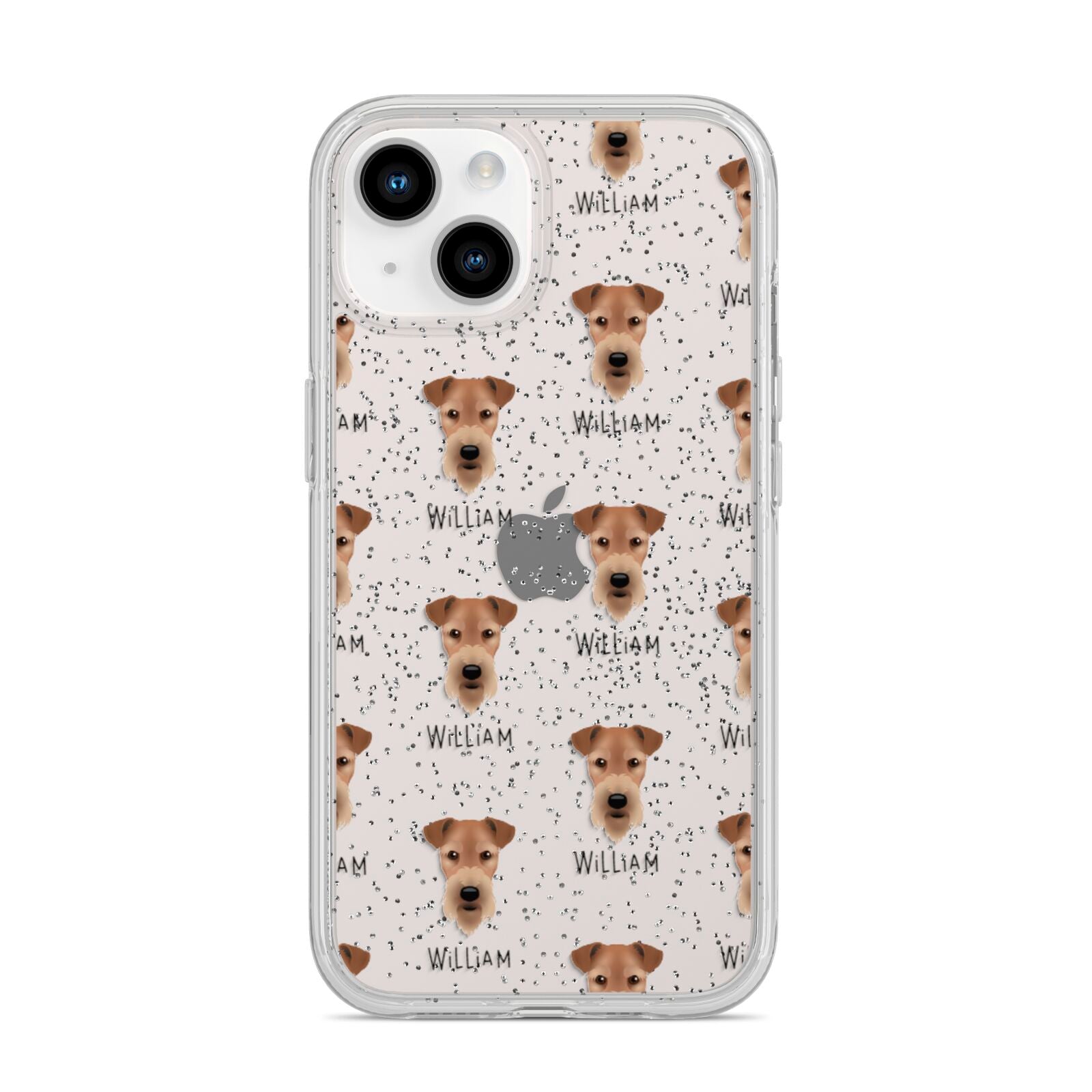 Airedale Terrier Icon with Name iPhone 14 Glitter Tough Case Starlight