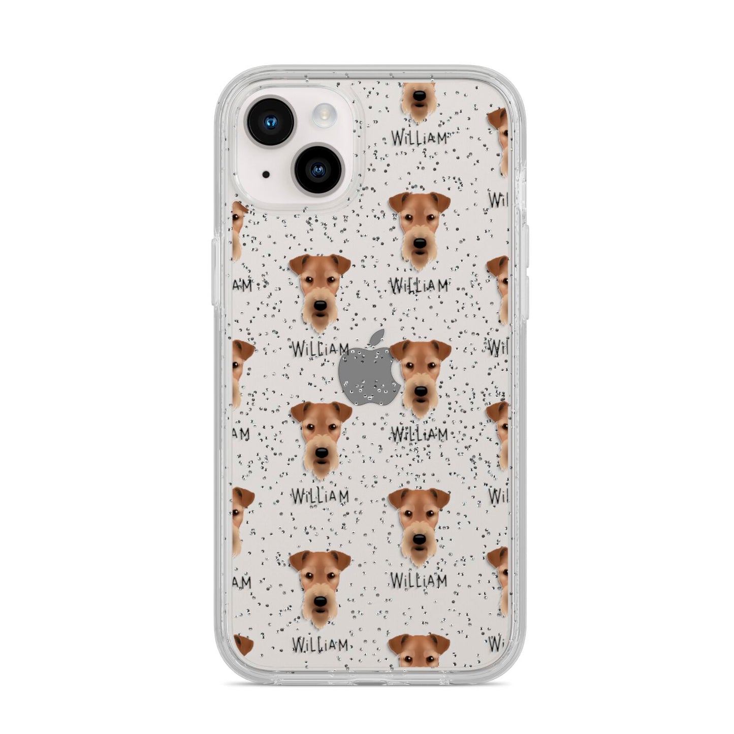 Airedale Terrier Icon with Name iPhone 14 Plus Glitter Tough Case Starlight