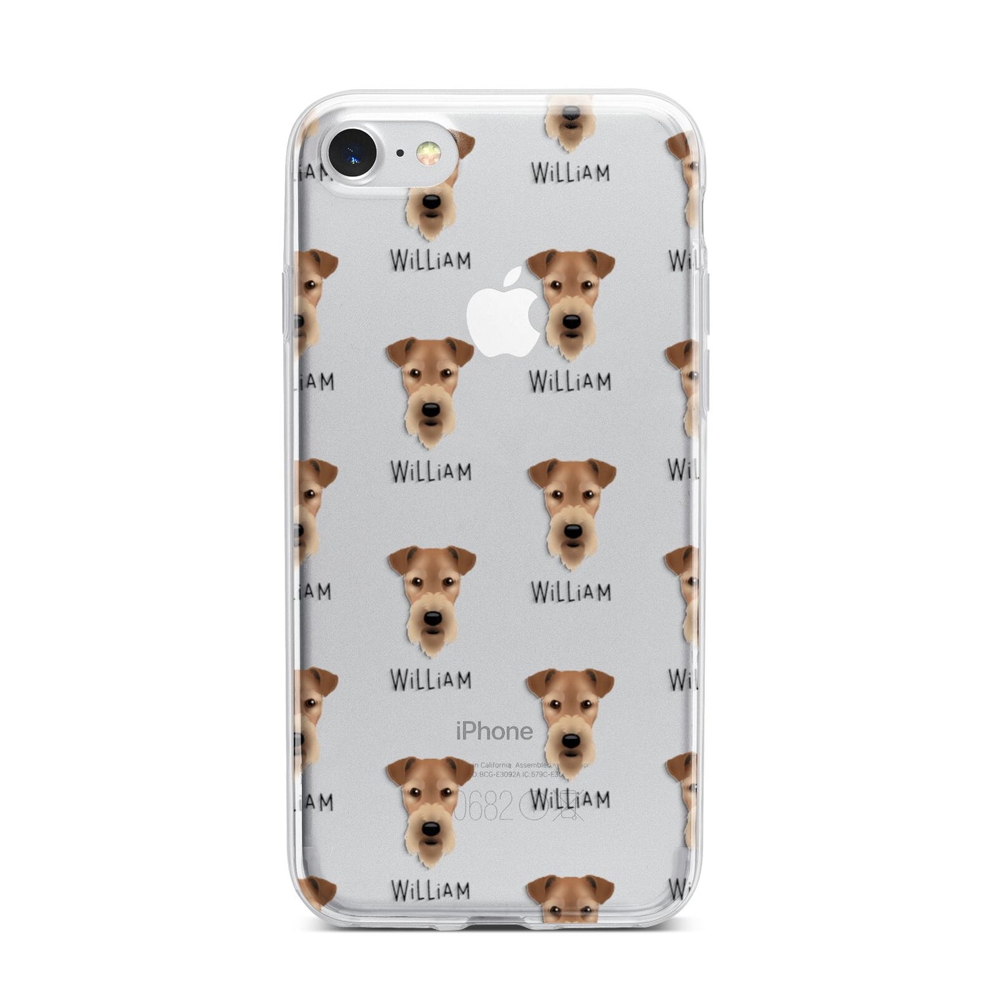 Airedale Terrier Icon with Name iPhone 7 Bumper Case on Silver iPhone