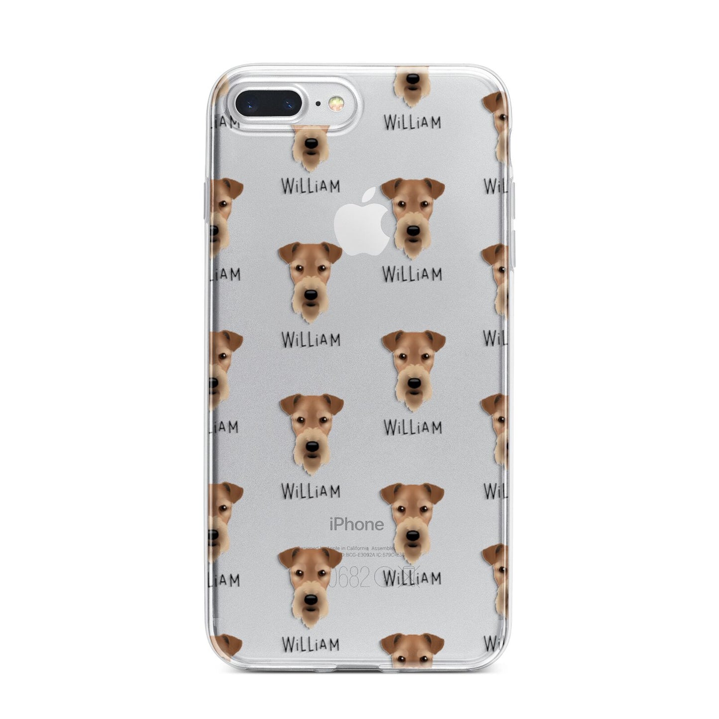 Airedale Terrier Icon with Name iPhone 7 Plus Bumper Case on Silver iPhone