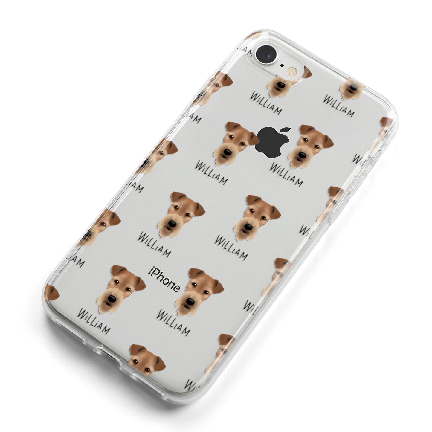 Airedale Terrier Icon with Name iPhone 8 Bumper Case on Silver iPhone Alternative Image