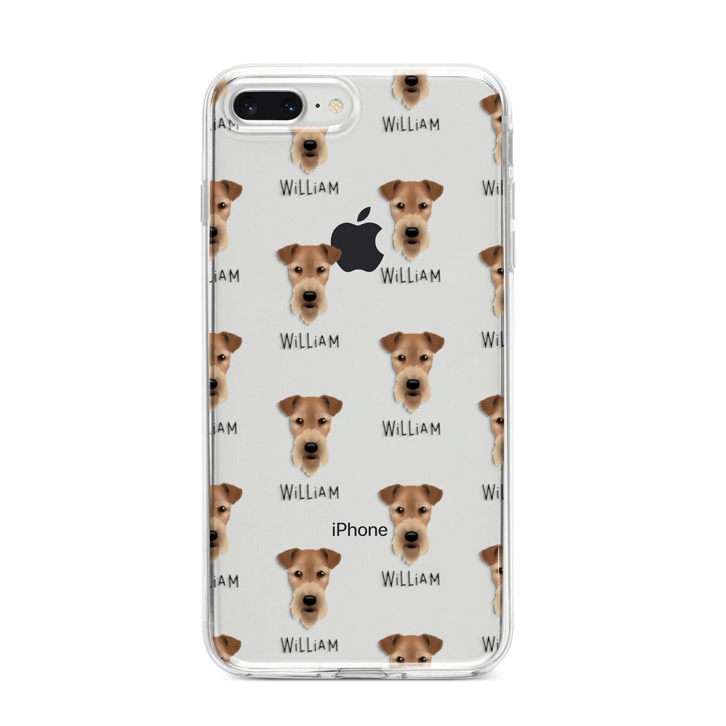 Airedale Terrier Icon with Name iPhone 8 Plus Bumper Case on Silver iPhone
