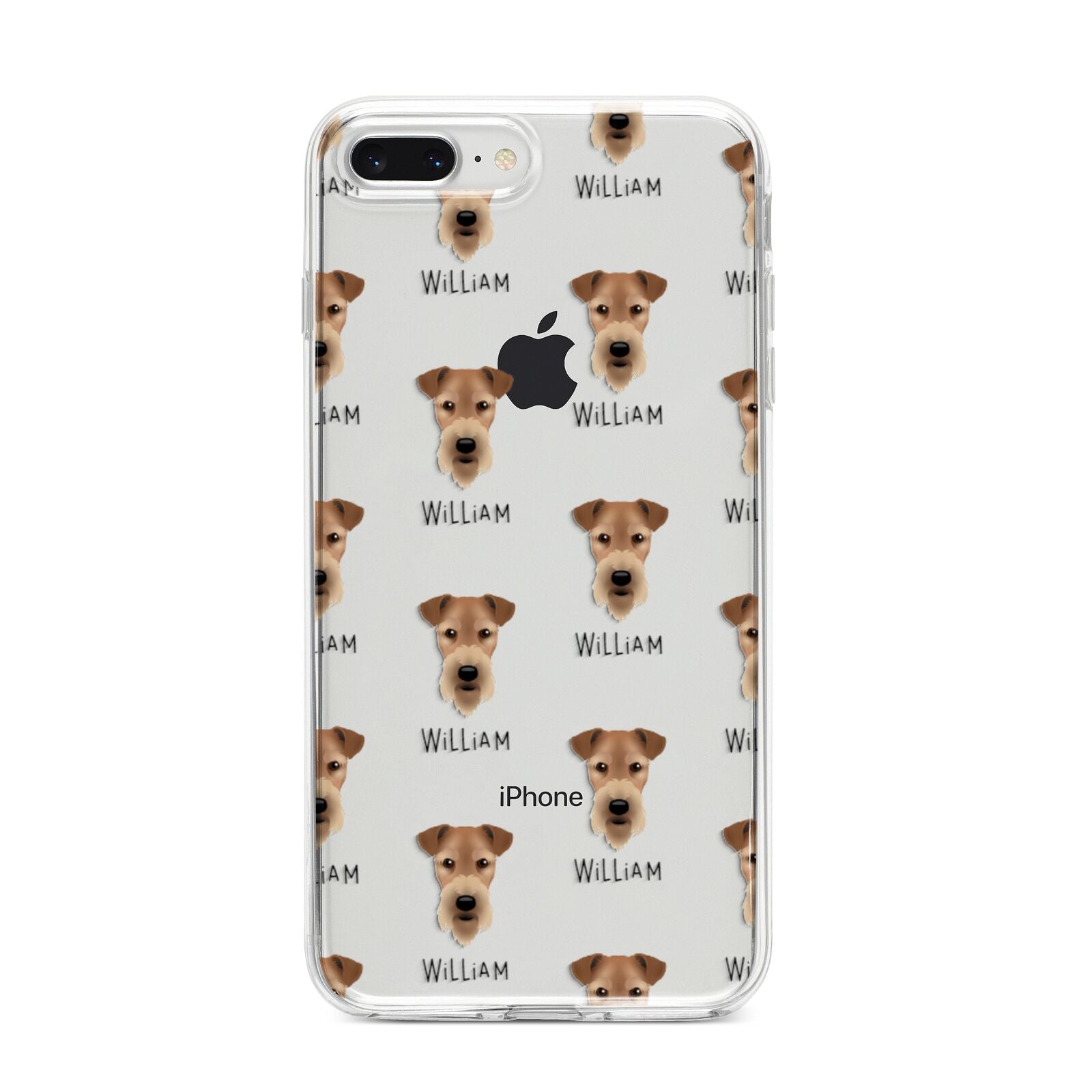 Airedale Terrier Icon with Name iPhone 8 Plus Bumper Case on Silver iPhone