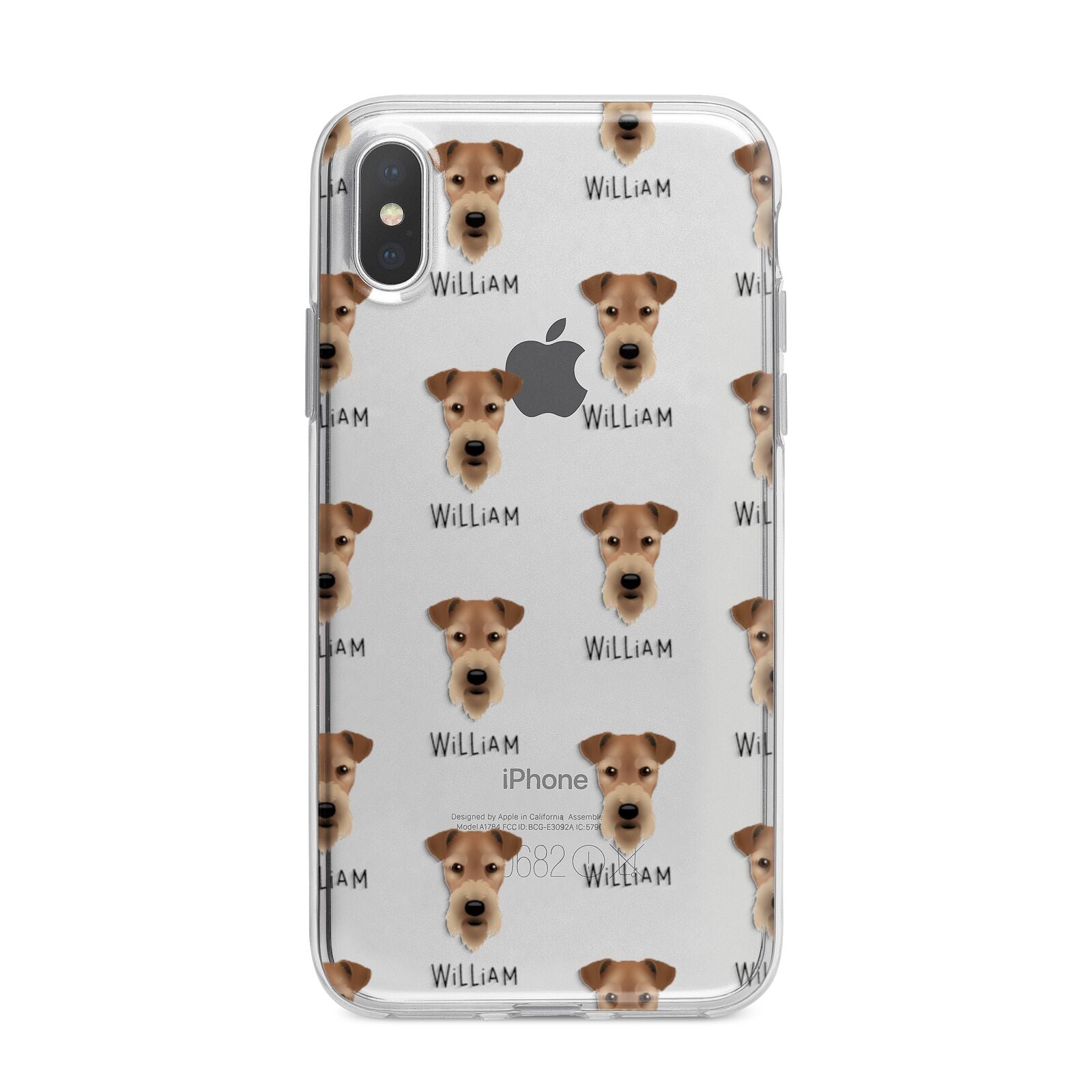 Airedale Terrier Icon with Name iPhone X Bumper Case on Silver iPhone Alternative Image 1