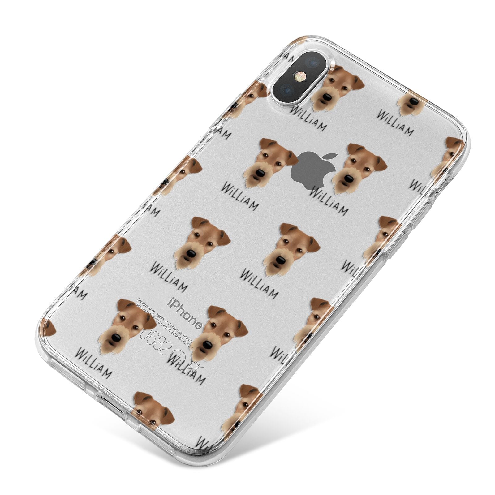 Airedale Terrier Icon with Name iPhone X Bumper Case on Silver iPhone