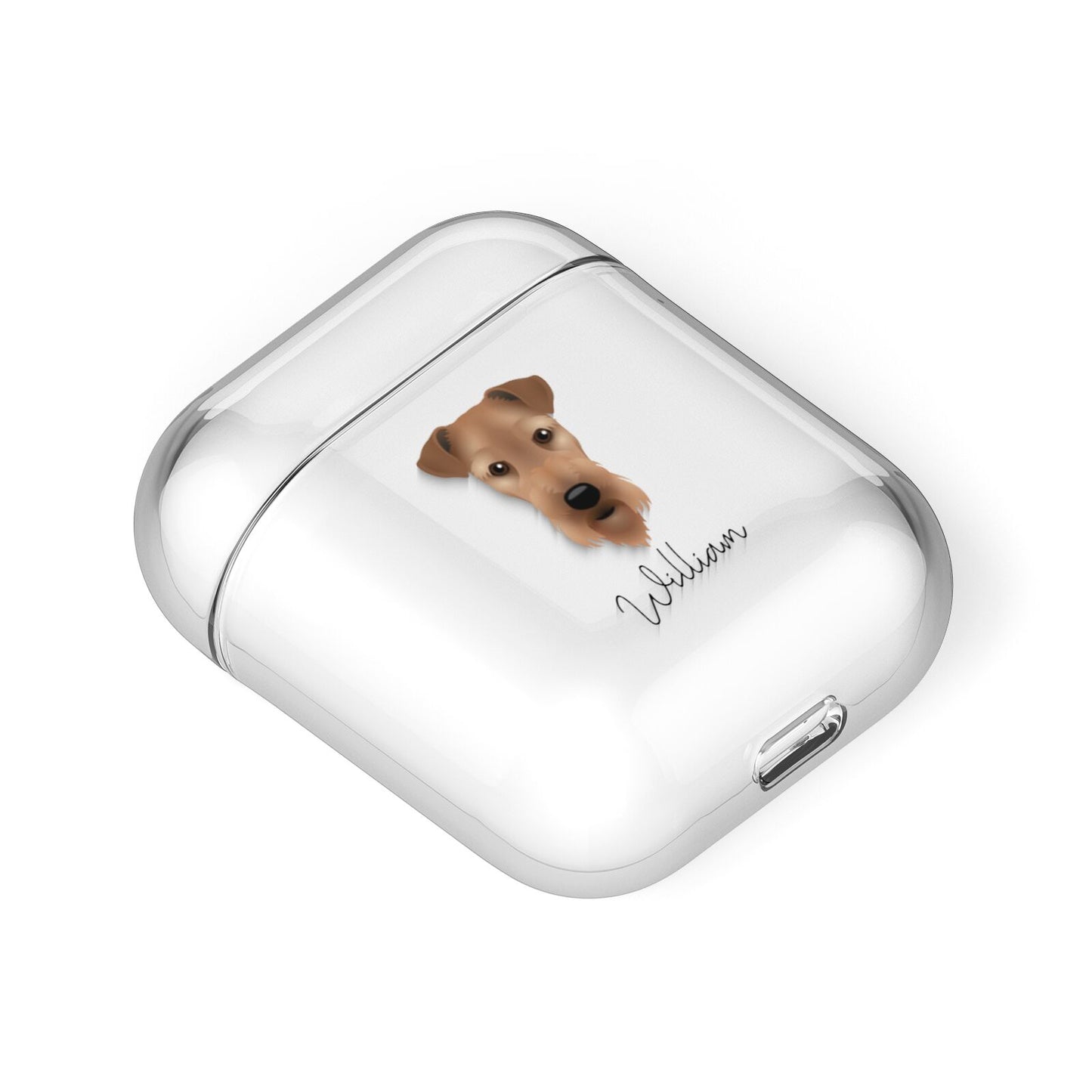 Airedale Terrier Personalised AirPods Case Laid Flat
