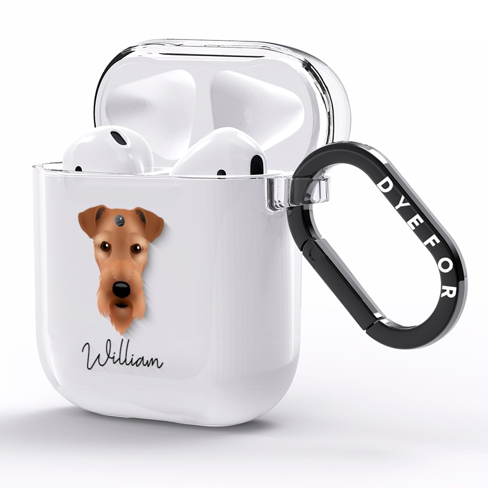 Airedale Terrier Personalised AirPods Clear Case Side Image