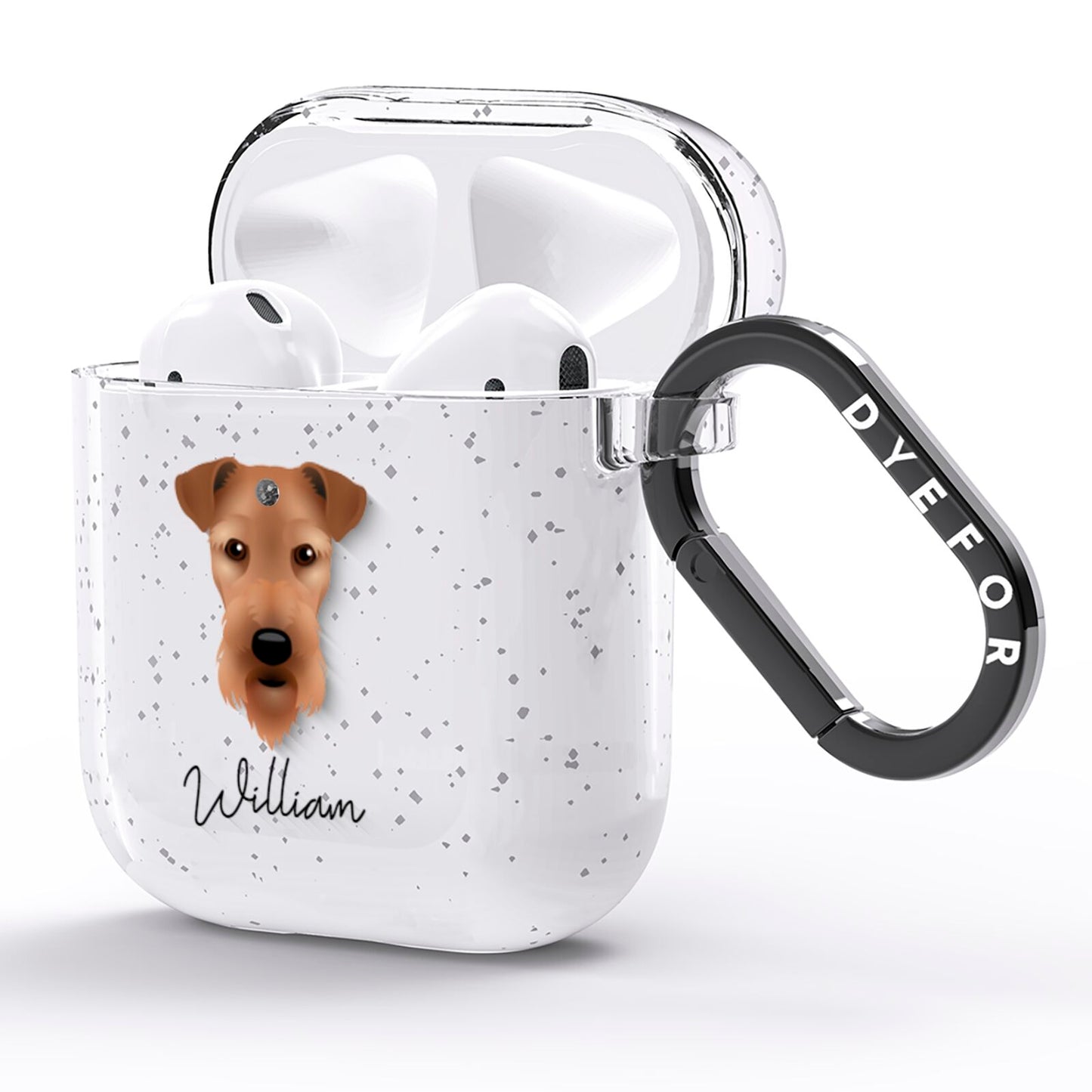 Airedale Terrier Personalised AirPods Glitter Case Side Image