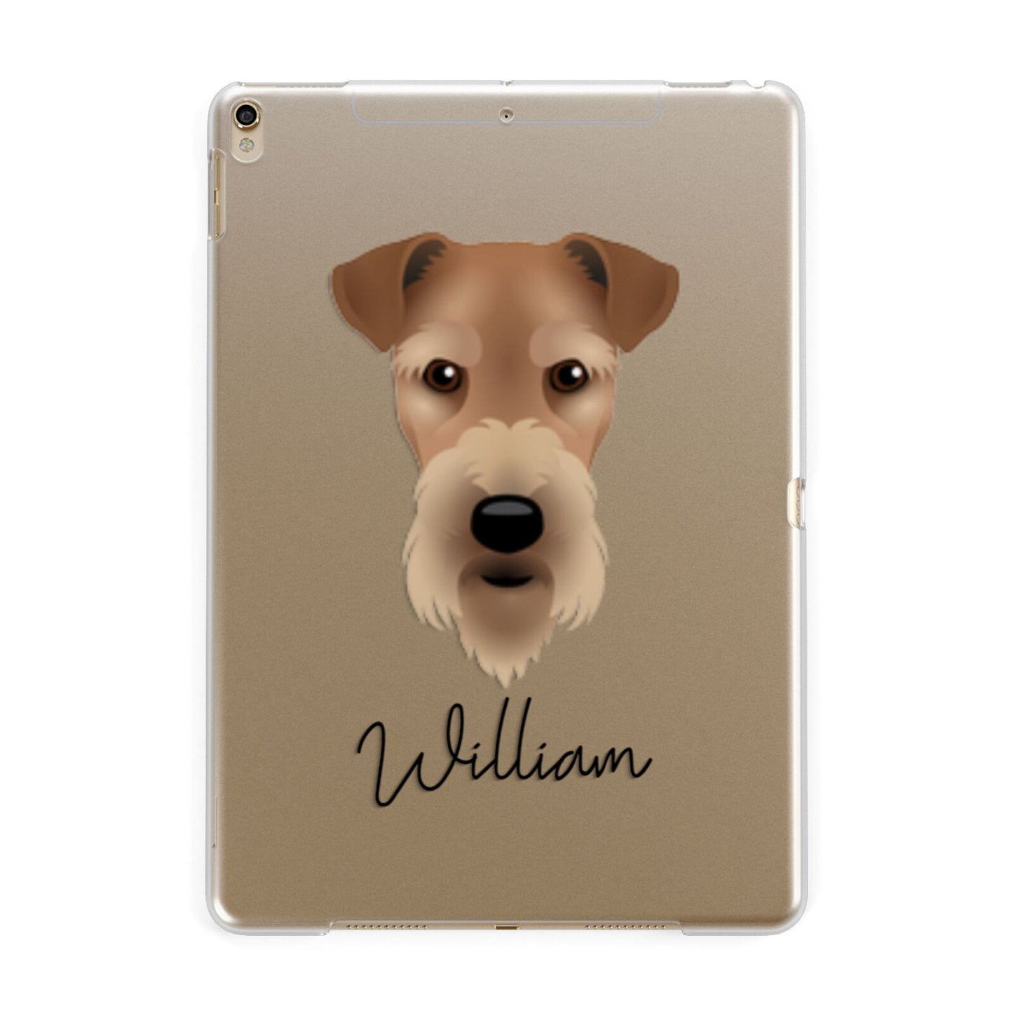 Airedale Terrier Personalised Apple iPad Gold Case
