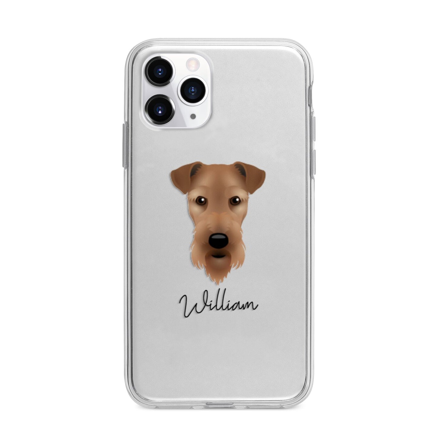 Airedale Terrier Personalised Apple iPhone 11 Pro in Silver with Bumper Case