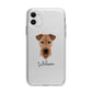 Airedale Terrier Personalised Apple iPhone 11 in White with Bumper Case