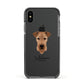 Airedale Terrier Personalised Apple iPhone Xs Impact Case Black Edge on Black Phone