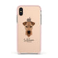 Airedale Terrier Personalised Apple iPhone Xs Impact Case Pink Edge on Gold Phone