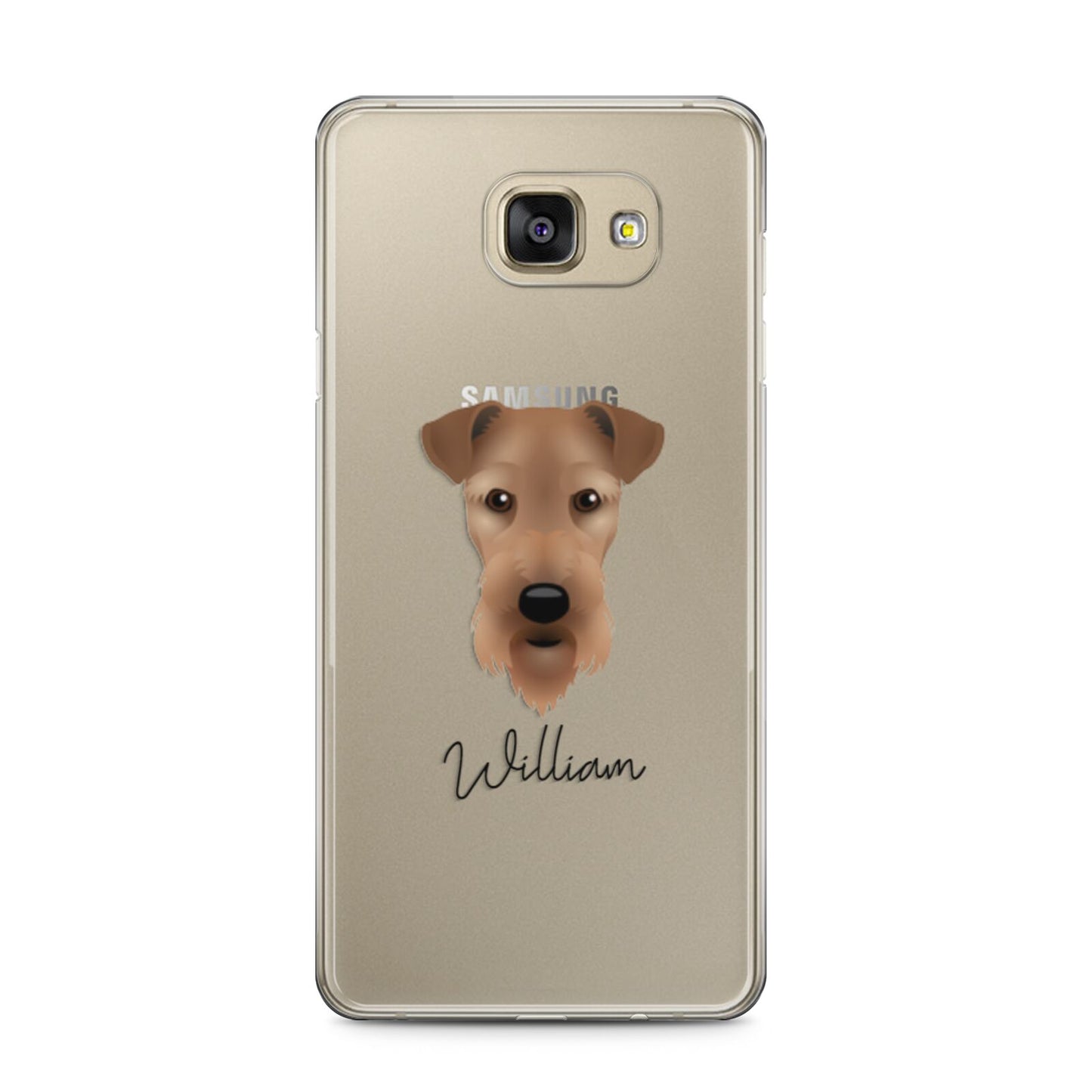Airedale Terrier Personalised Samsung Galaxy A5 2016 Case on gold phone