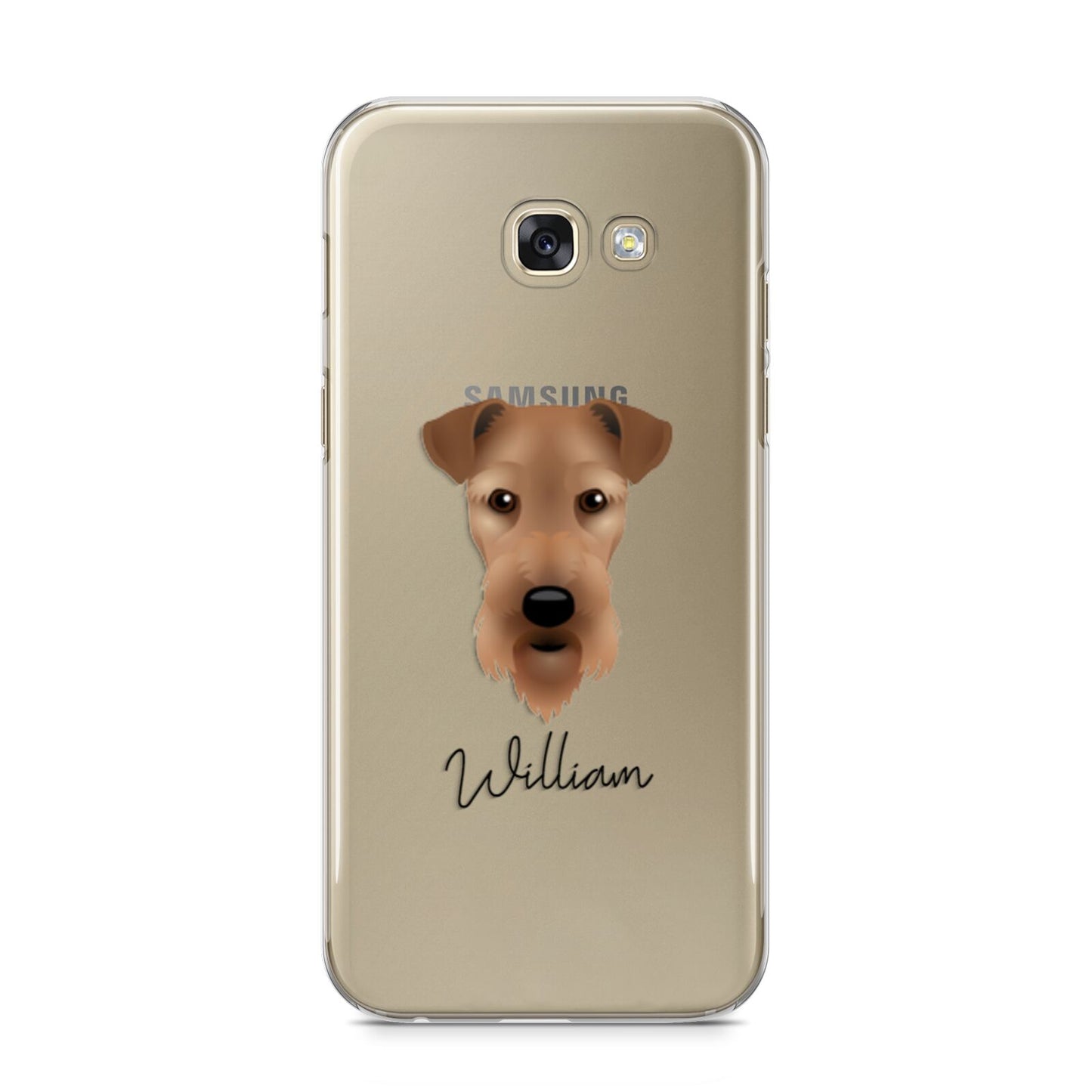 Airedale Terrier Personalised Samsung Galaxy A5 2017 Case on gold phone