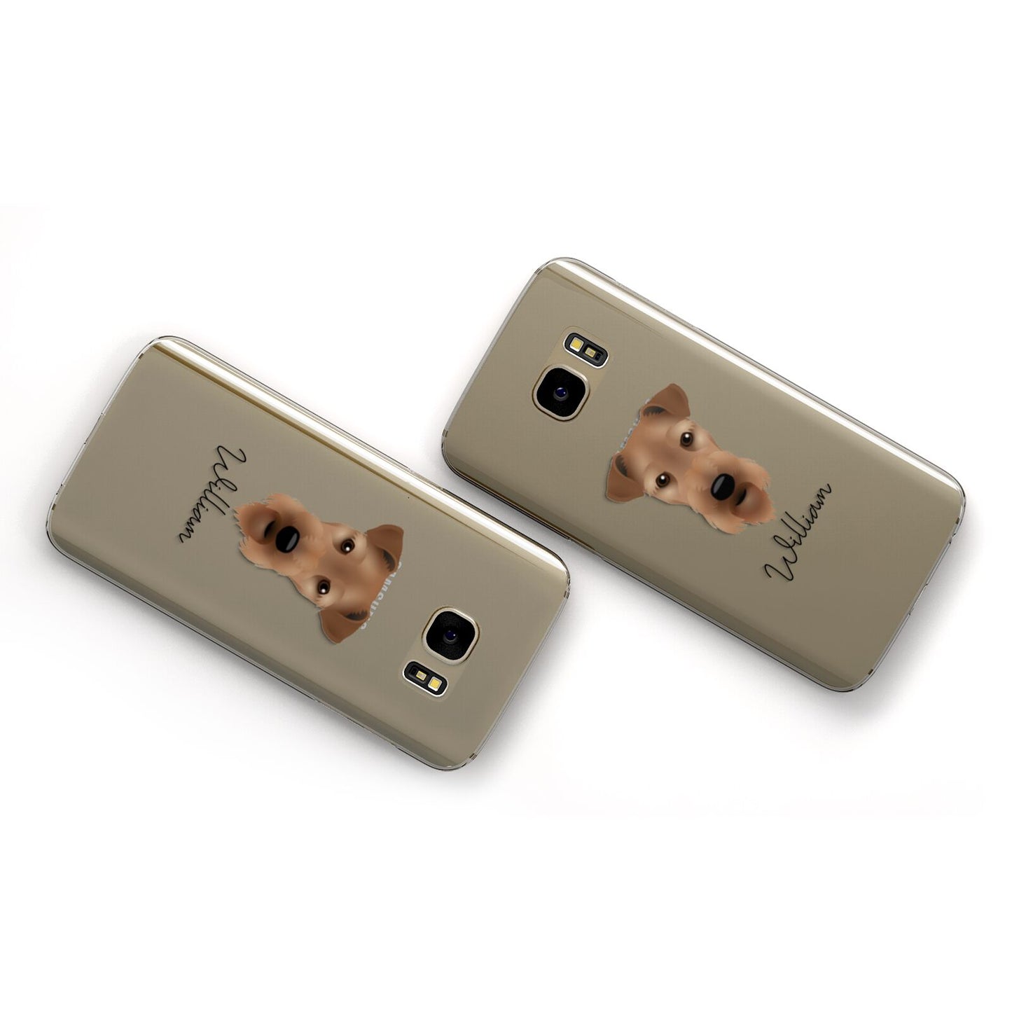 Airedale Terrier Personalised Samsung Galaxy Case Flat Overview
