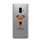 Airedale Terrier Personalised Samsung Galaxy S9 Plus Case on Silver phone