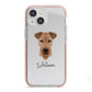 Airedale Terrier Personalised iPhone 13 Mini TPU Impact Case with Pink Edges