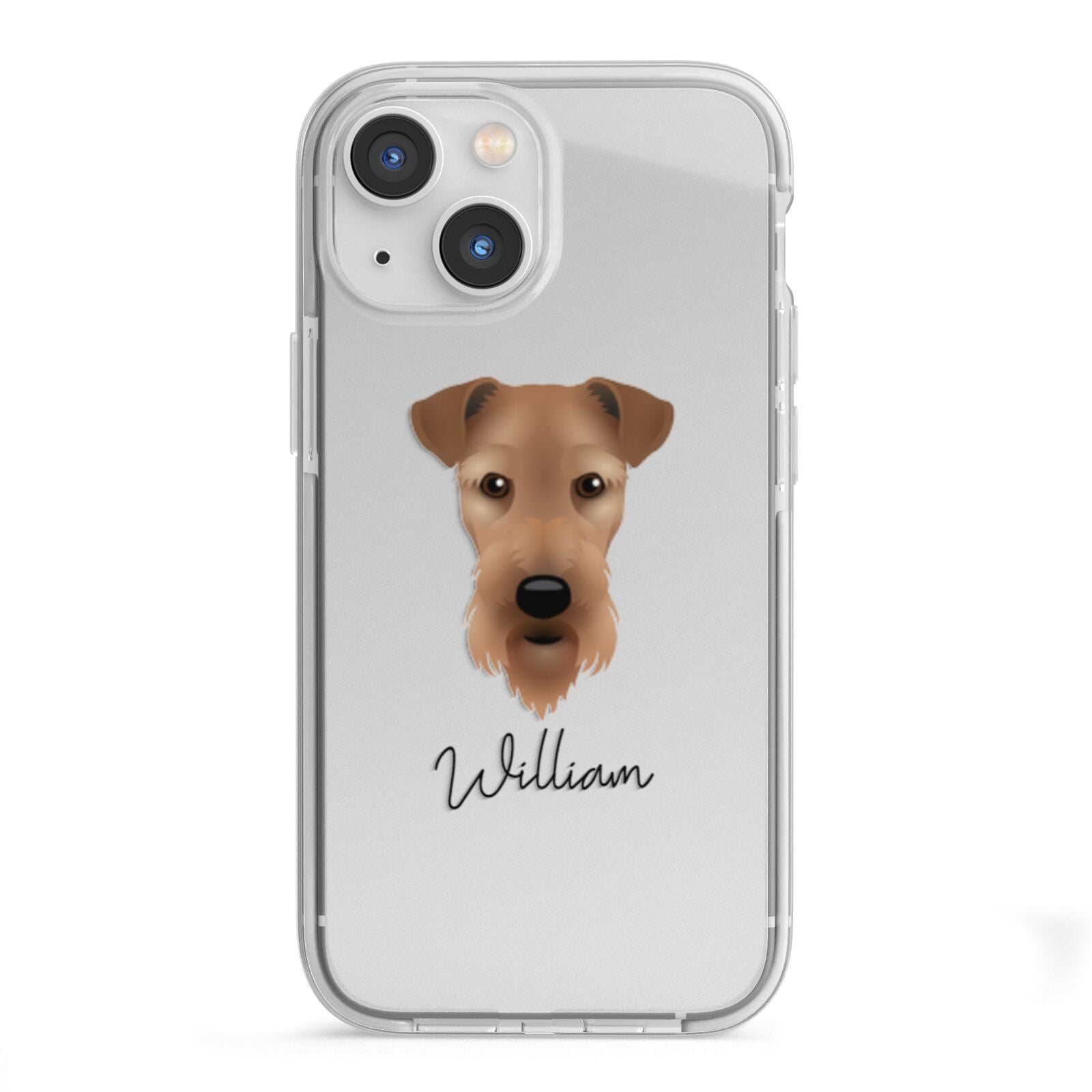 Airedale Terrier Personalised iPhone 13 Mini TPU Impact Case with White Edges