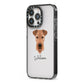 Airedale Terrier Personalised iPhone 13 Pro Black Impact Case Side Angle on Silver phone