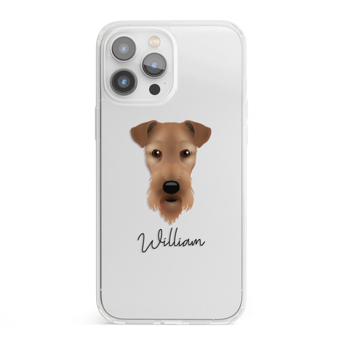 Airedale Terrier Personalised iPhone 13 Pro Max Clear Bumper Case