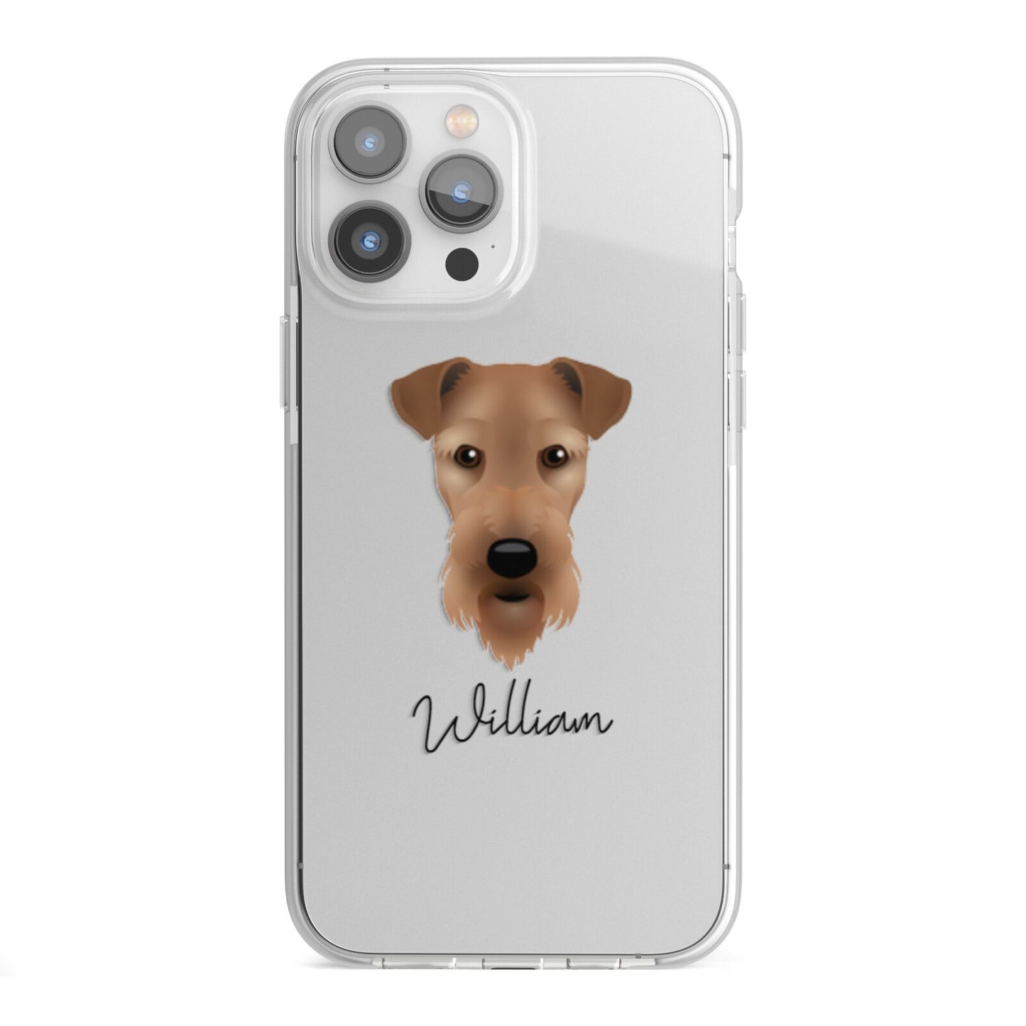 Airedale Terrier Personalised iPhone 13 Pro Max TPU Impact Case with White Edges