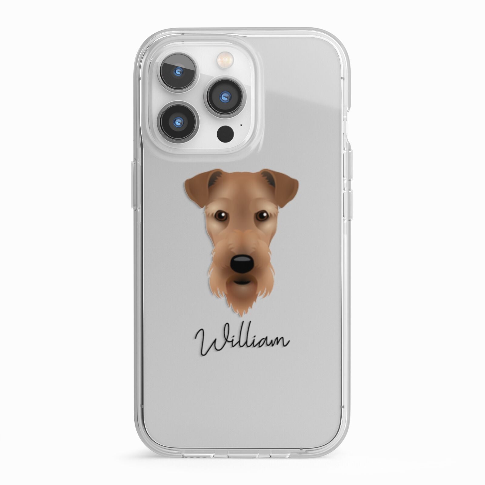Airedale Terrier Personalised iPhone 13 Pro TPU Impact Case with White Edges