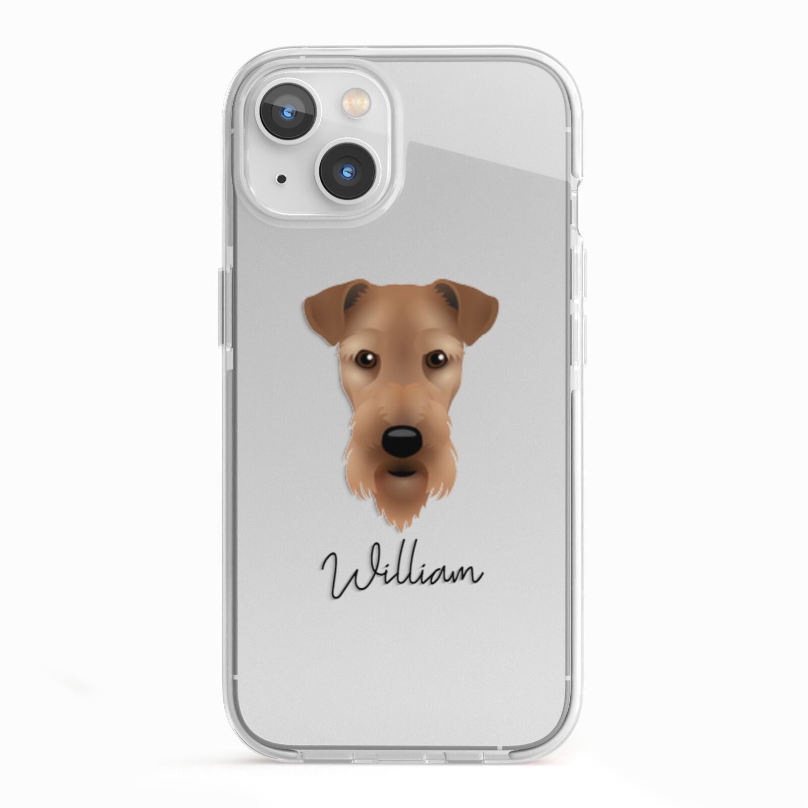 Airedale Terrier Personalised iPhone 13 TPU Impact Case with White Edges