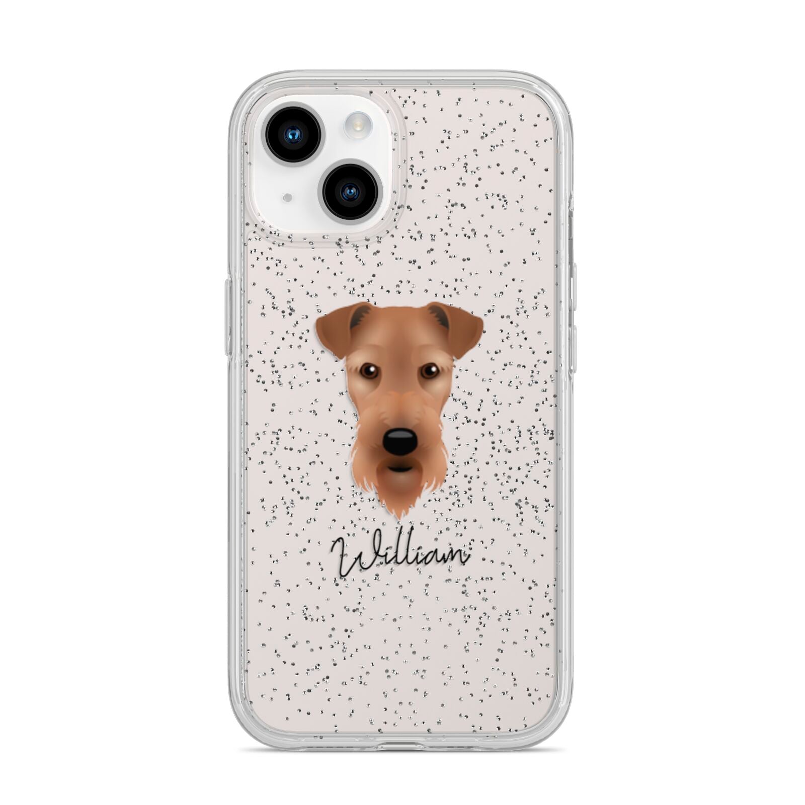 Airedale Terrier Personalised iPhone 14 Glitter Tough Case Starlight