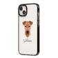Airedale Terrier Personalised iPhone 14 Plus Black Impact Case Side Angle on Silver phone