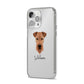 Airedale Terrier Personalised iPhone 14 Pro Max Clear Tough Case Silver Angled Image