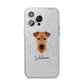 Airedale Terrier Personalised iPhone 14 Pro Max Glitter Tough Case Silver
