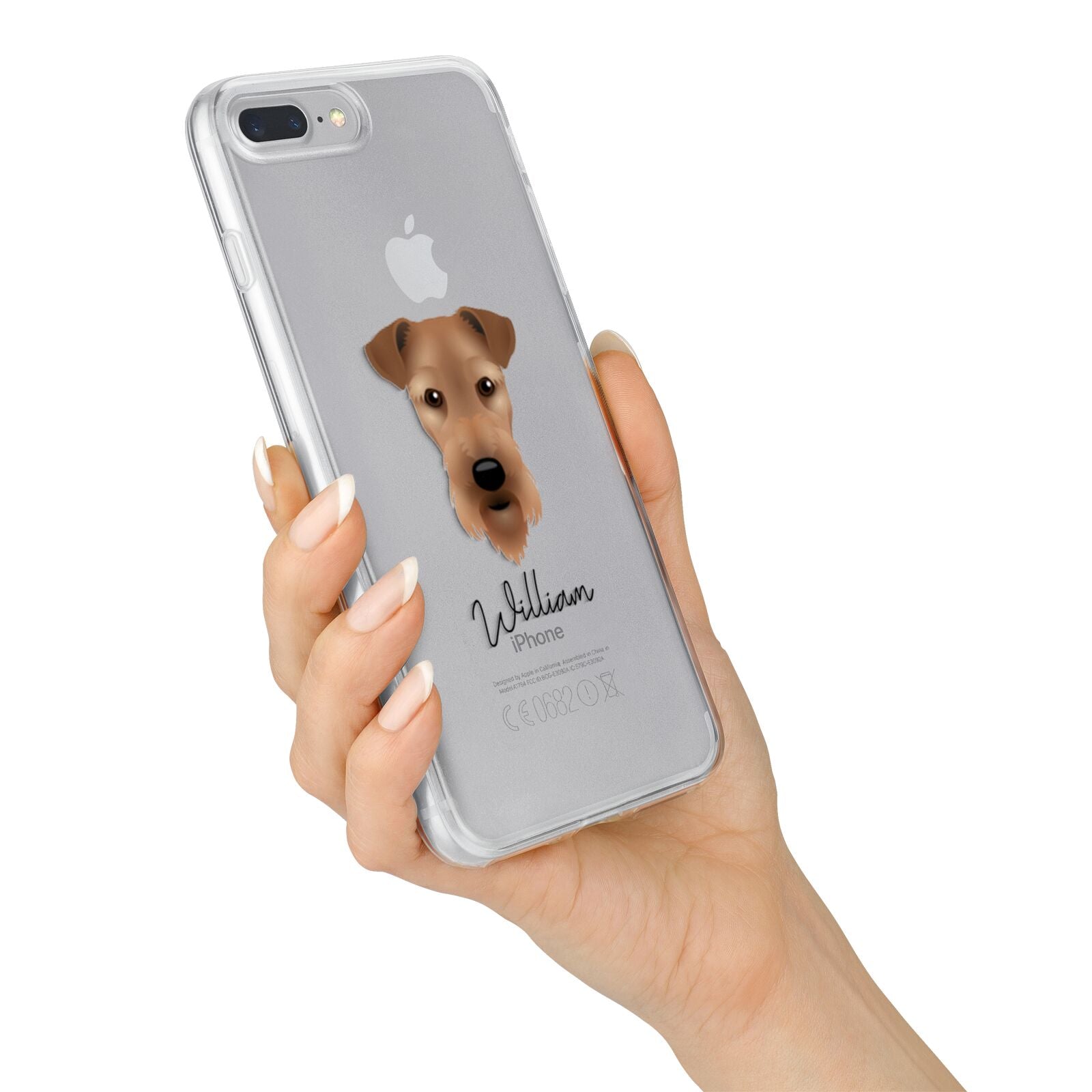 Airedale Terrier Personalised iPhone 7 Plus Bumper Case on Silver iPhone Alternative Image