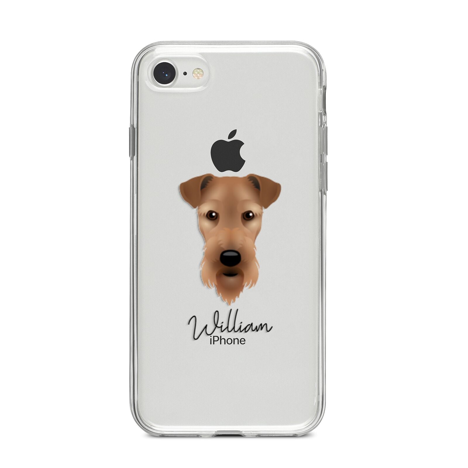 Airedale Terrier Personalised iPhone 8 Bumper Case on Silver iPhone