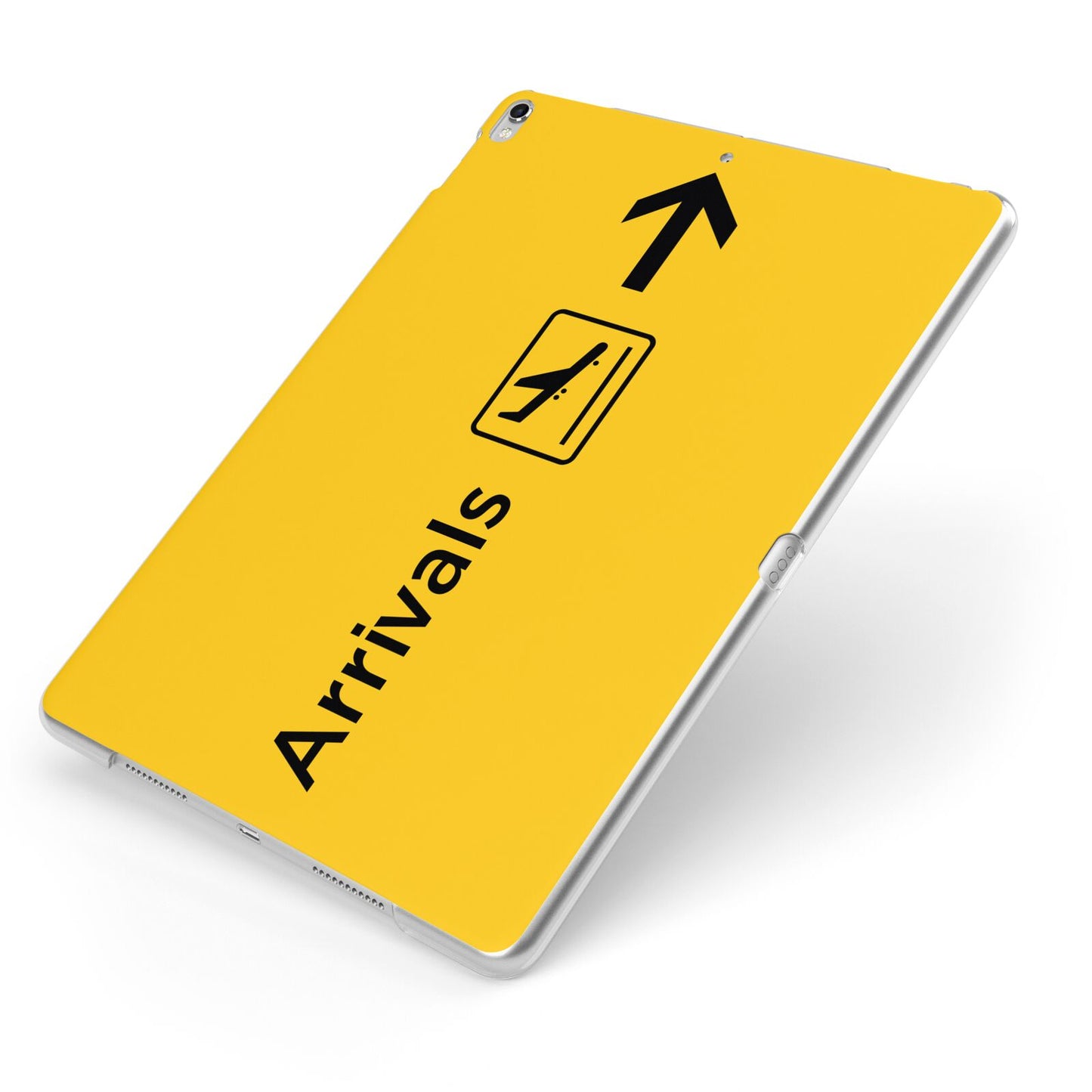 Airport Arrivals Apple iPad Case on Silver iPad Side View